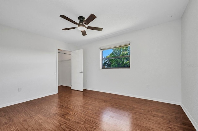 280 Fortaleza St, Punta Gorda, FL 33983 - unfurnished bedroom featuring wood finished floors, ceiling fan, baseboards, and a closet