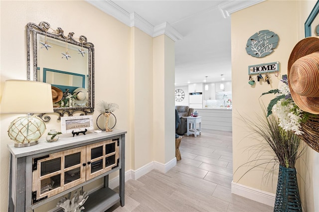 7200 Sunshine Skyway Ln S Unit 4B, Saint Petersburg, FL 33711 - corridor with crown molding and baseboards