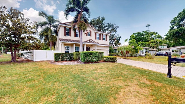 3615 S Church Ave, Tampa, FL 33629 - mediterranean / spanish house featuring driveway, a tiled roof, a garage, and stucco siding