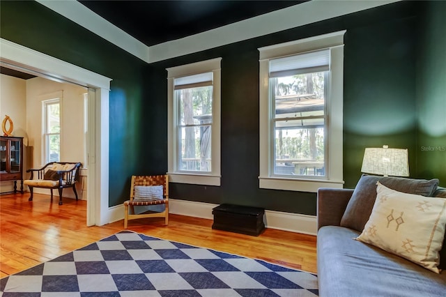 6341 Discovery Ln, Land O Lakes, FL 34638 - living area featuring wood finished floors and baseboards