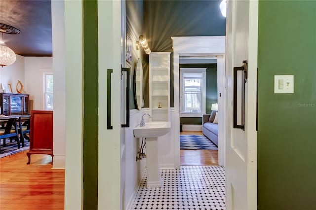 6341 Discovery Ln, Land O Lakes, FL 34638 - hall with baseboards and a sink