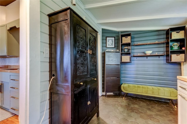 6341 Discovery Ln, Land O Lakes, FL 34638 - interior space with tile patterned floors and wood walls