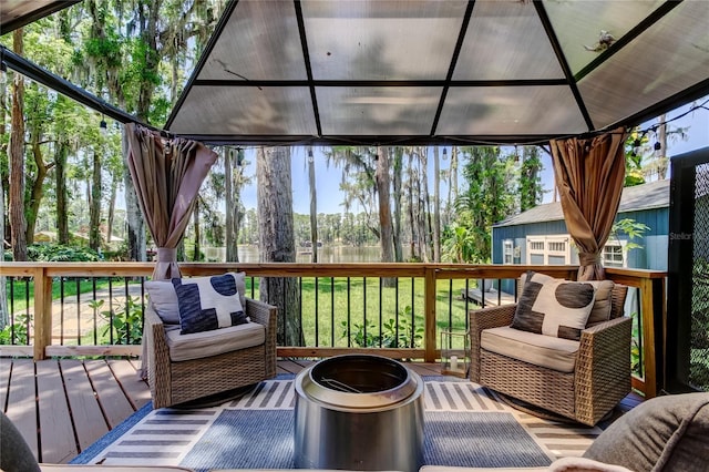 6341 Discovery Ln, Land O Lakes, FL 34638 - deck featuring view of wooded area