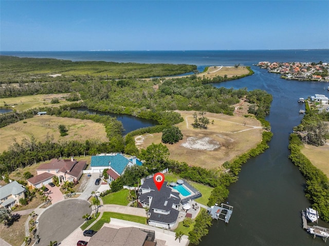 945 Bunker View Dr, Apollo Beach, FL 33572 - birds eye view of property featuring a water view
