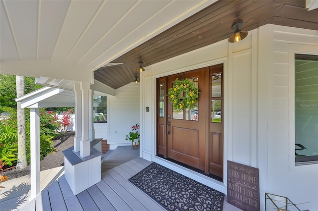 945 Bunker View Dr, Apollo Beach, FL 33572 - entrance to property with a porch