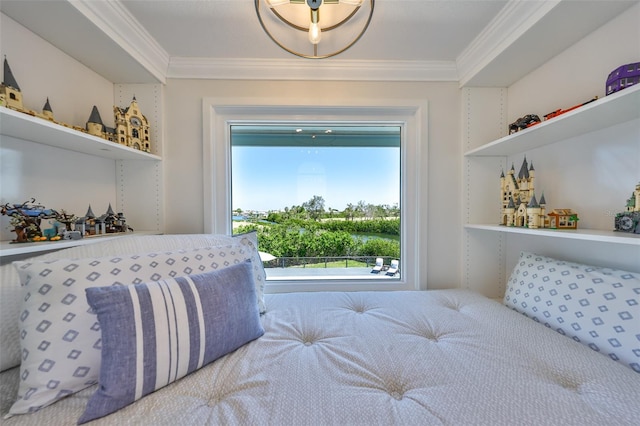 945 Bunker View Dr, Apollo Beach, FL 33572 - bedroom featuring crown molding and multiple windows