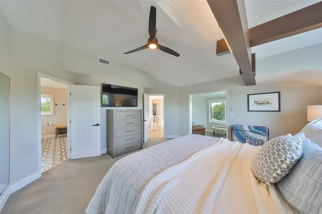 945 Bunker View Dr, Apollo Beach, FL 33572 - bedroom featuring baseboards, visible vents, light carpet, and multiple windows