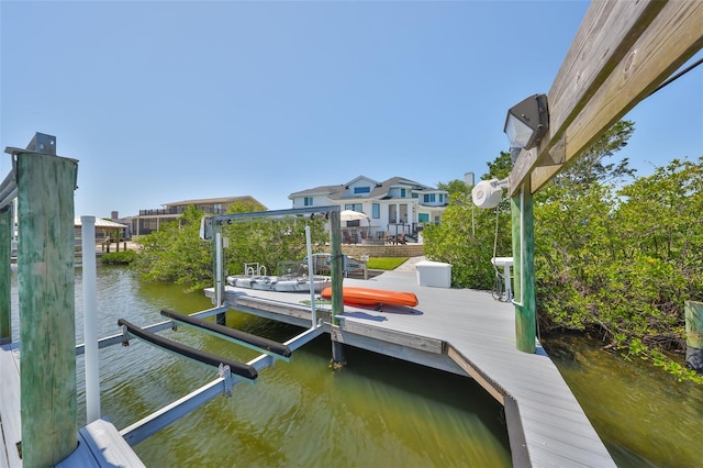 945 Bunker View Dr, Apollo Beach, FL 33572 - view of dock with a water view and boat lift