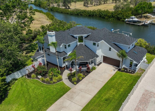 945 Bunker View Dr, Apollo Beach, FL 33572 - birds eye view of property featuring a water view