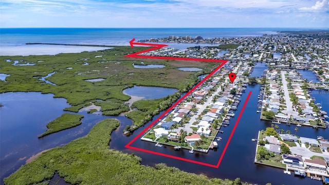 12700 5th Isle, Hudson, FL 34667 - aerial view of property's location with a nearby body of water and property parcel outlined
