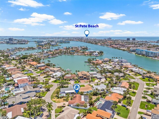 1141 80th Street Ct S, Saint Petersburg, FL 33707 - aerial perspective of suburban area with a nearby body of water