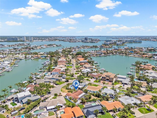 1141 80th Street Ct S, Saint Petersburg, FL 33707 - aerial perspective of suburban area with a nearby body of water and numerous boat docks