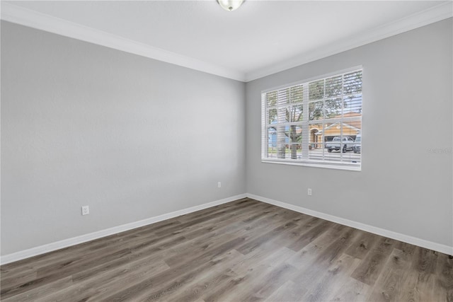 10506 Sky Flower Ct, Land O Lakes, FL 34638 - spare room featuring crown molding, baseboards, and wood finished floors