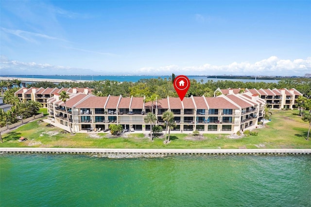 7540 Sunshine Skyway Ln S # 219, Saint Petersburg, FL 33711 - drone / aerial view featuring a water view