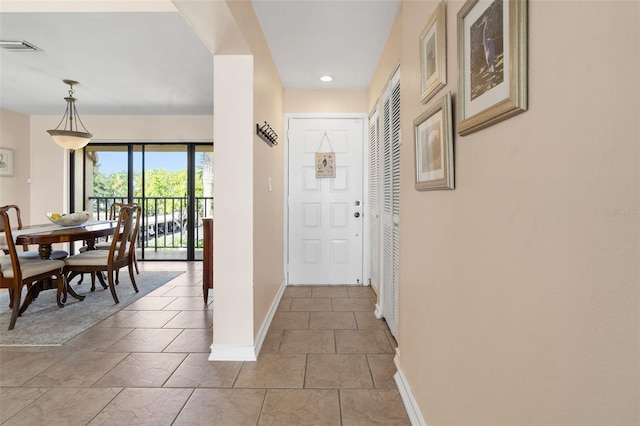 7540 Sunshine Skyway Ln S # 219, Saint Petersburg, FL 33711 - corridor featuring visible vents, recessed lighting, and baseboards