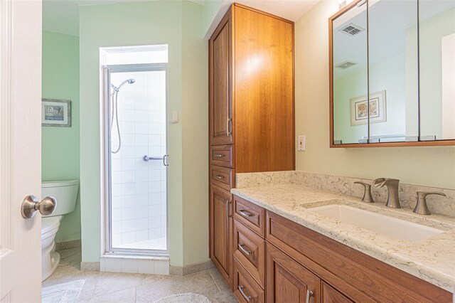 11311 Corey Pavin Ln, San Antonio, FL 33576 - full bathroom with a shower stall, vanity, and tile patterned flooring
