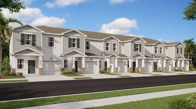 2633 Skyline Loop, Kissimmee, FL 34758 - multi unit property featuring a residential view, an attached garage, driveway, and stone siding