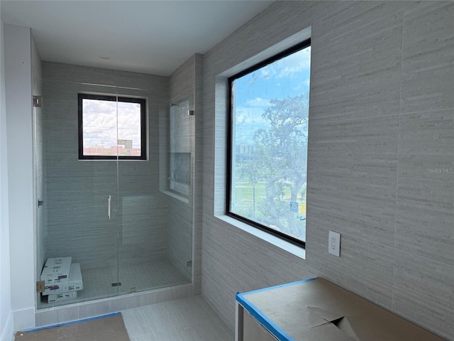 501 W Ross Ave Unit 1, Tampa, FL 33602 - full bath featuring plenty of natural light, a stall shower, and tile patterned flooring