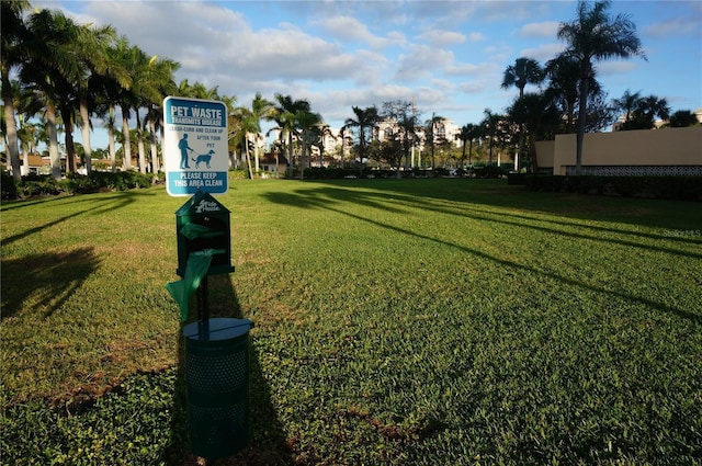 view of home's community with a yard