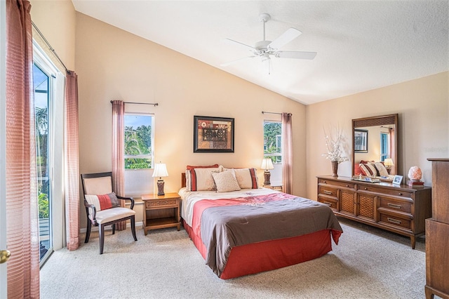 3023 Bent Creek Dr, Valrico, FL 33596 - bedroom with carpet flooring, lofted ceiling, and ceiling fan