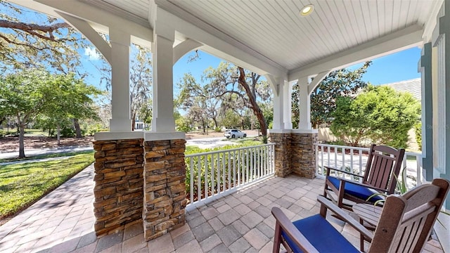 view of patio / terrace featuring covered porch