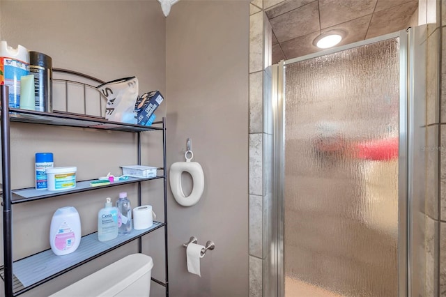 424 Forest Glen Ave, Lakeland, FL 33813 - bathroom with toilet and a stall shower