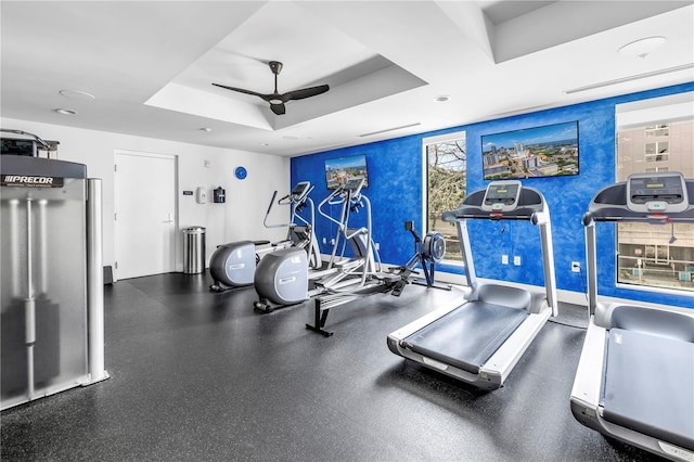 199 Dali Blvd Unit 902, Saint Petersburg, FL 33701 - workout area with ceiling fan and baseboards