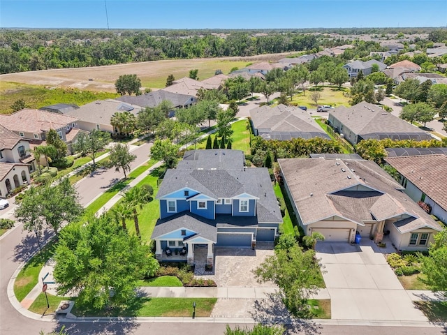 aerial view featuring a residential view