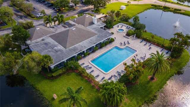 14820 Rue De Bayonne Unit 208, Clearwater, FL 33762 - birds eye view of property featuring a water view