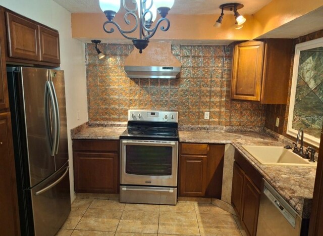 11305 SW 186th Cir, Dunnellon, FL 34432 - kitchen with appliances with stainless steel finishes, a sink, wall chimney range hood, and backsplash