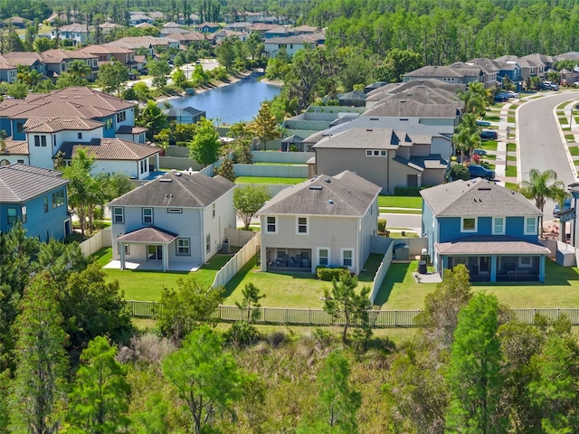aerial view with a residential view