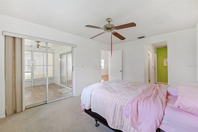 bedroom with carpet and ceiling fan