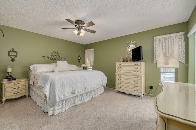 2153 Catalina Dr N, Clearwater, FL 33763 - bedroom with carpet floors, a textured ceiling, and ceiling fan