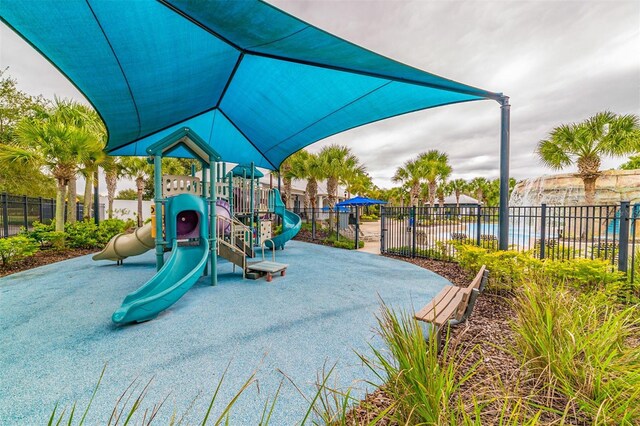 community play area with fence