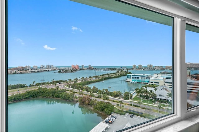 water view with a city view