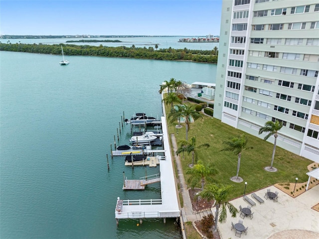 water view featuring a boat dock