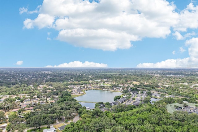 bird's eye view with a water view and a residential view