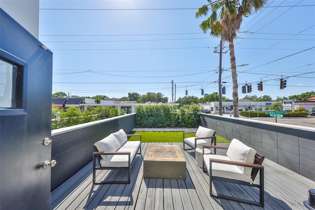 deck with outdoor lounge area
