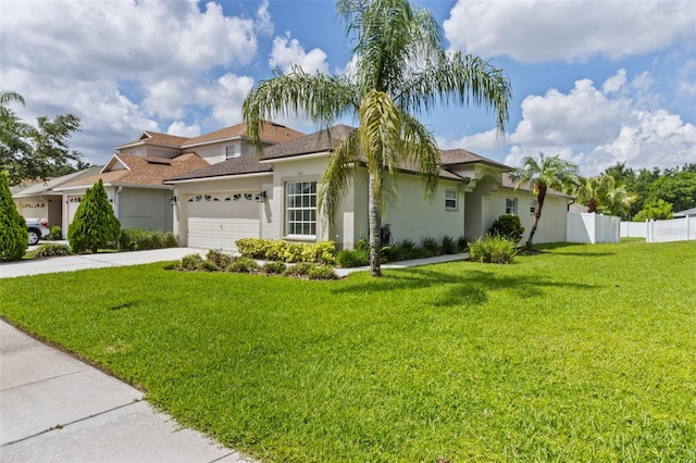 25830 Crippen Dr, Land O Lakes, FL 34639 - view of front facade featuring stucco siding, a garage, concrete driveway, and roof with shingles