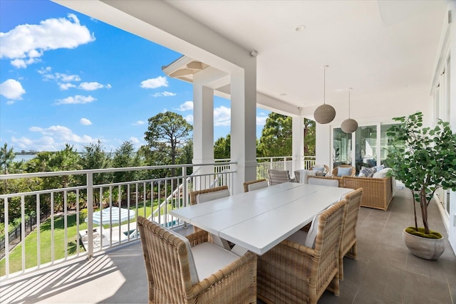 885 Seaview Cir Unit 20, Crystal Beach, FL 34681 - view of patio / terrace with a balcony