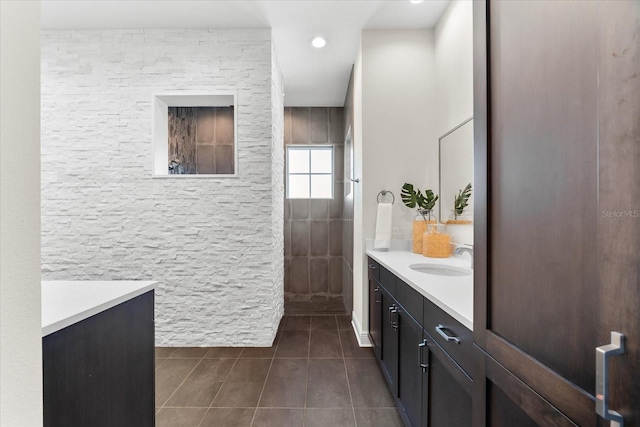 885 Seaview Cir Unit 20, Crystal Beach, FL 34681 - bathroom featuring tile patterned flooring and vanity