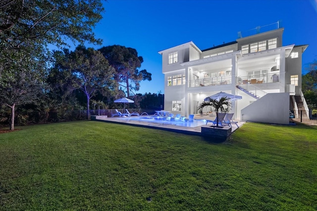 885 Seaview Cir Unit 20, Crystal Beach, FL 34681 - back of property featuring a patio area, stucco siding, a balcony, and stairway