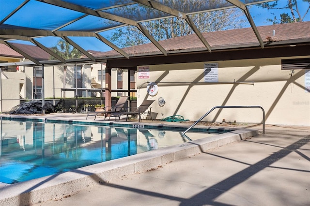 pool featuring a patio and a lanai