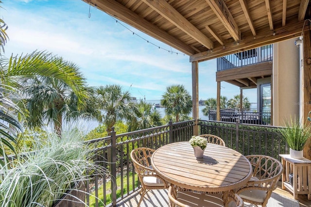 1476 Harbour Walk Rd, Tampa, FL 33602 - balcony with a water view and outdoor dining area