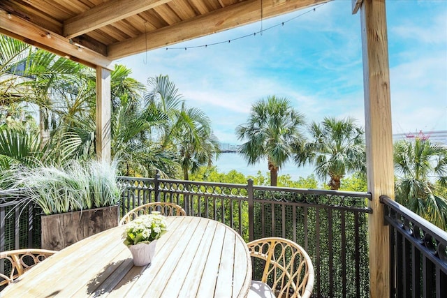 1476 Harbour Walk Rd, Tampa, FL 33602 - balcony featuring a water view and outdoor dining area