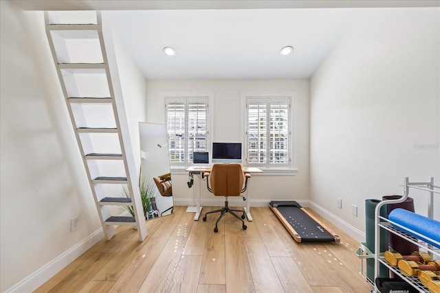 1476 Harbour Walk Rd, Tampa, FL 33602 - home office with light wood-style floors and baseboards