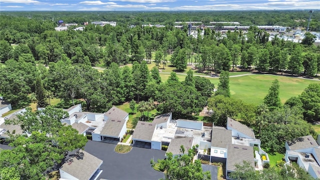 birds eye view of property with a residential view and golf course view