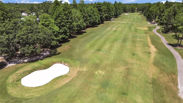 aerial view featuring view of golf course