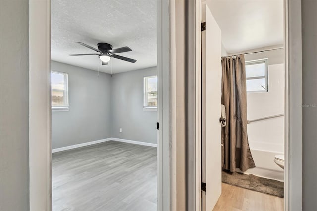 4940 Rosedale Ln, Holiday, FL 34690 - corridor with baseboards, a wealth of natural light, and wood finished floors