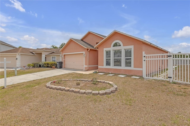 4617 Horseshoe Pick Ln, Valrico, FL 33594 - ranch-style house featuring driveway, stucco siding, and an attached garage